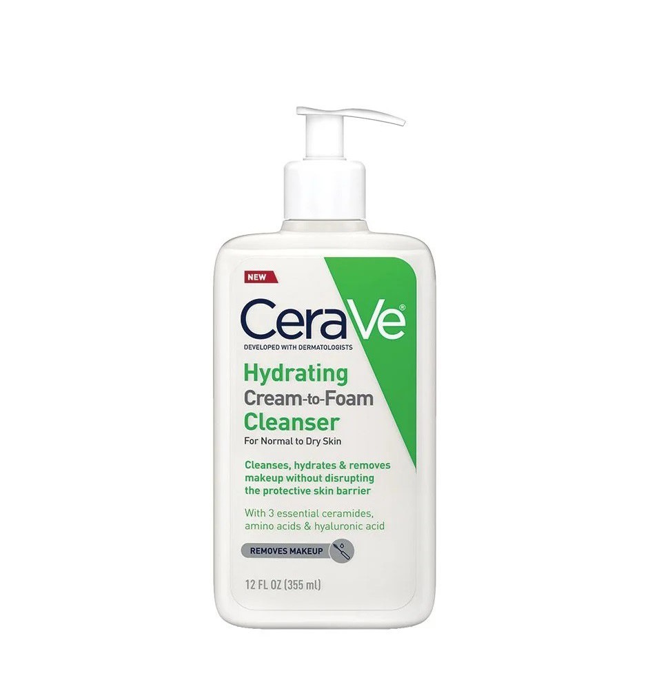 Cerave Hydrating Cream To Foam Cleanser For Normal To Dry Skin 355ml
