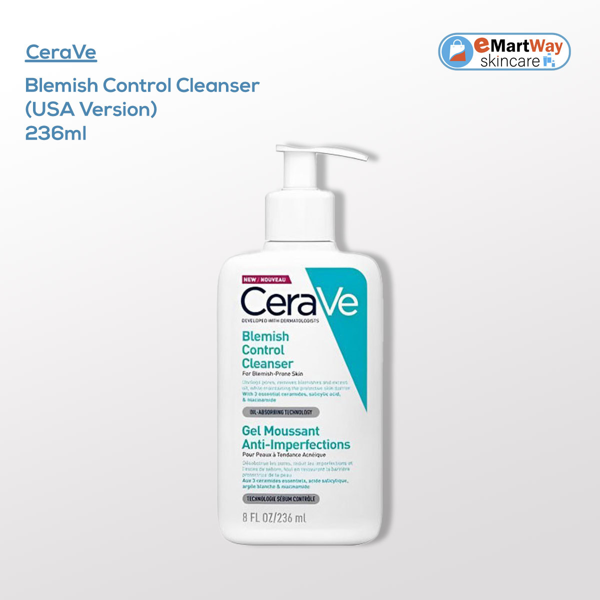Cerave Blemish Control Cleanser 236ml (UK Version)