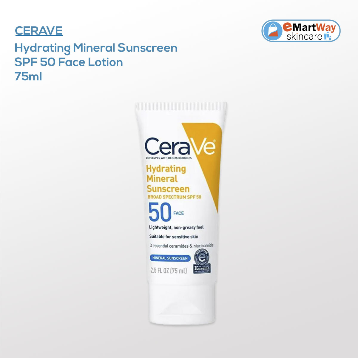 CeraVe Hydrating Mineral Sunscreen SPF 50 Face Lotion