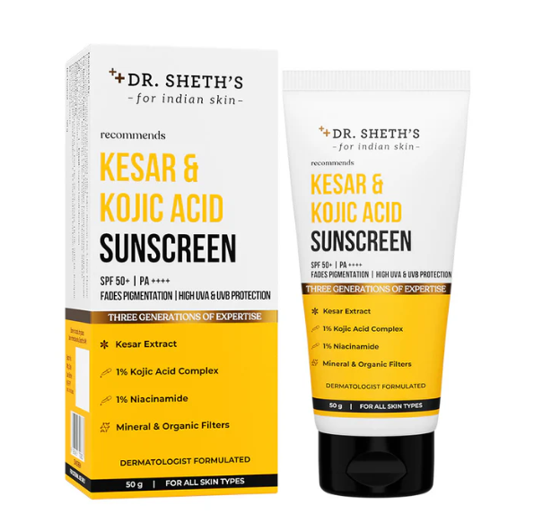 Dr. Sheth’s Kesar & Kojic Acid Sunscreen 50g