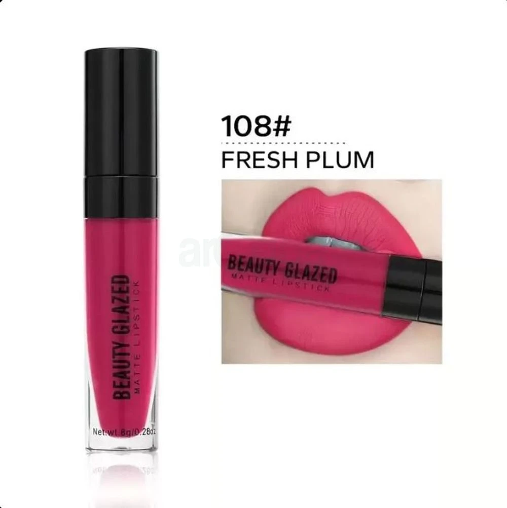 Beauty Glazed Matte Lipstick (108- Fresh Plum) 8g
