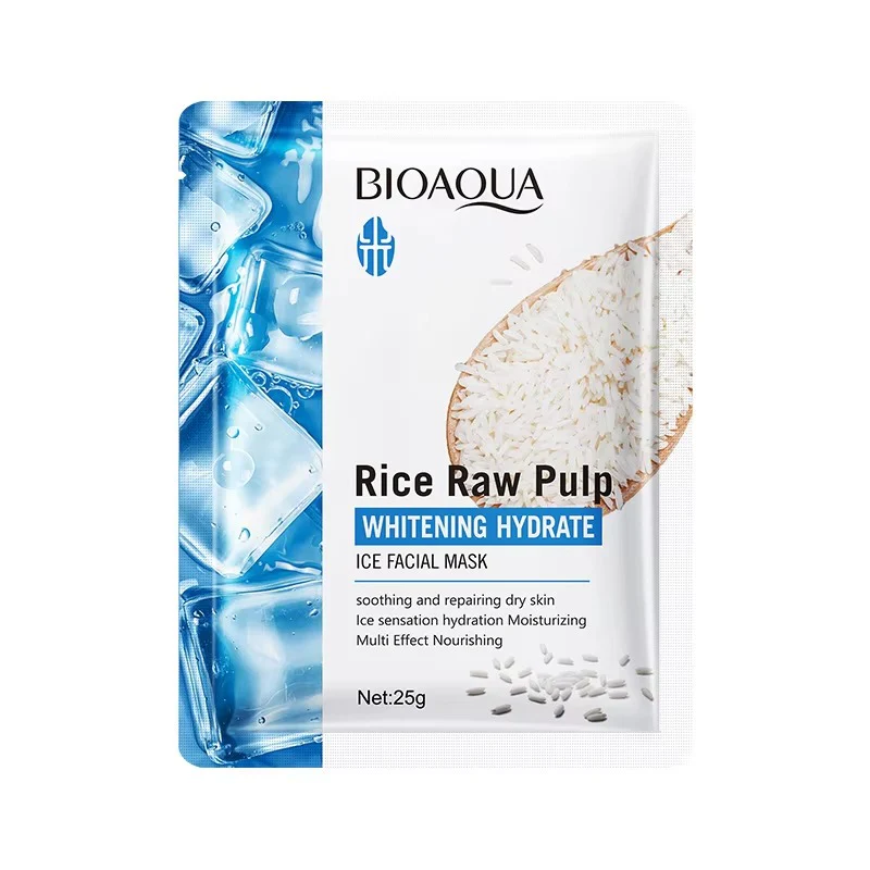 BIOAQUA Rice Raw Pulp Hydrate Whitening Ice Facial Mask Sheet 25g