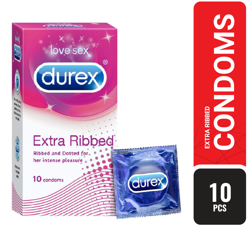 Durex Extra Ribbed - 10 Condoms